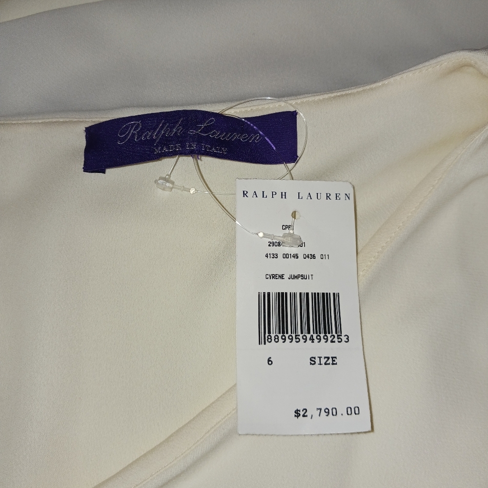 RALPH LAUREN PURPLE LABEL Beige Cape Jumpsuit  Cocktail Dinner Party Women's 6 - Picture 7 of 16